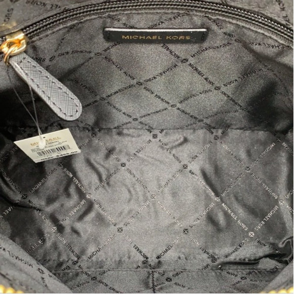 Michael Kors Jet Set Travel Medium Saffiano Leather Dome Satchel Black - Picture 12 of 16